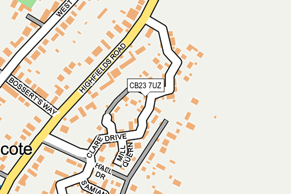 CB23 7UZ map - OS OpenMap – Local (Ordnance Survey)