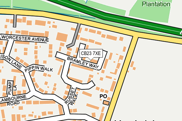 CB23 7XE map - OS OpenMap – Local (Ordnance Survey)