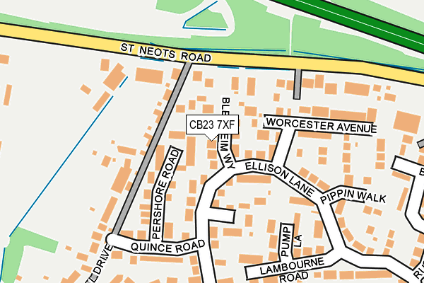 CB23 7XF map - OS OpenMap – Local (Ordnance Survey)