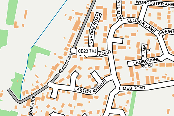 CB23 7XJ map - OS OpenMap – Local (Ordnance Survey)