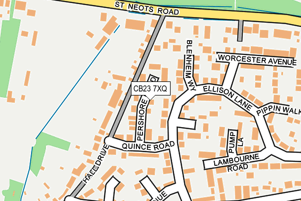 CB23 7XQ map - OS OpenMap – Local (Ordnance Survey)