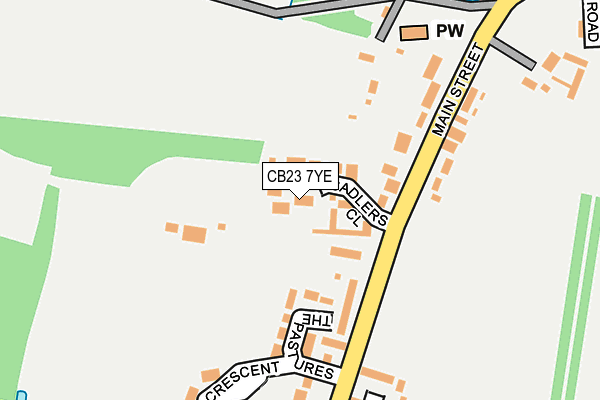 CB23 7YE map - OS OpenMap – Local (Ordnance Survey)