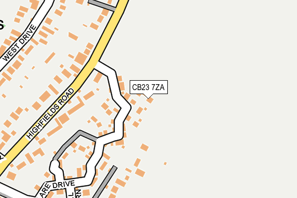 CB23 7ZA map - OS OpenMap – Local (Ordnance Survey)