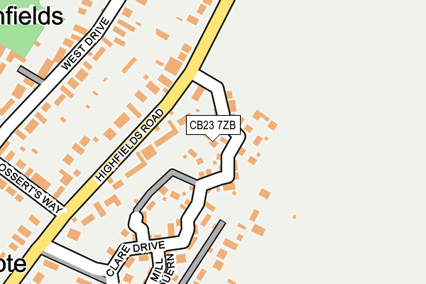 CB23 7ZB map - OS OpenMap – Local (Ordnance Survey)