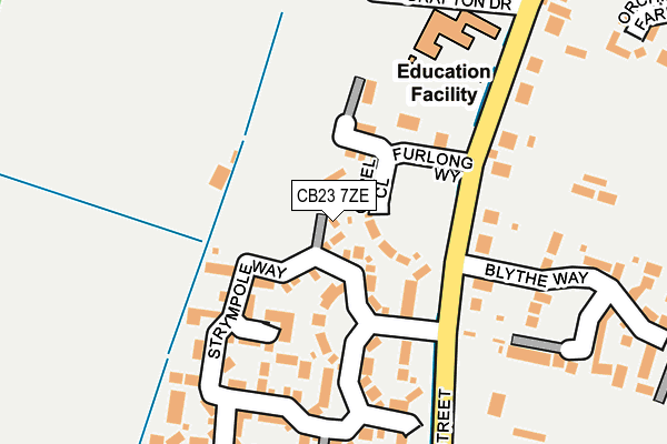 CB23 7ZE map - OS OpenMap – Local (Ordnance Survey)