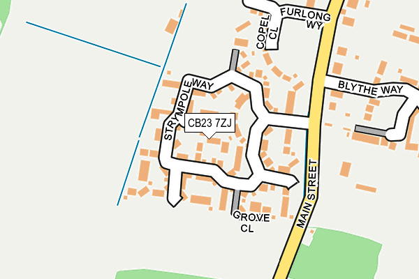 CB23 7ZJ map - OS OpenMap – Local (Ordnance Survey)