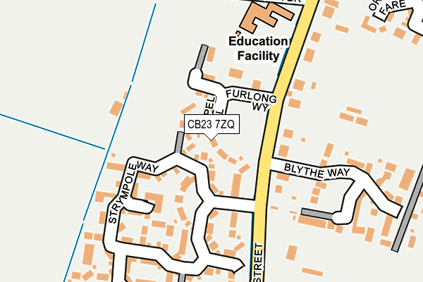 CB23 7ZQ map - OS OpenMap – Local (Ordnance Survey)