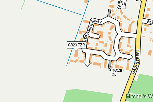 CB23 7ZR map - OS OpenMap – Local (Ordnance Survey)