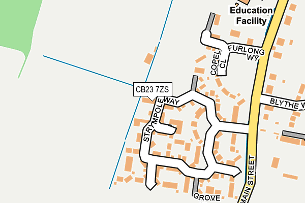 CB23 7ZS map - OS OpenMap – Local (Ordnance Survey)