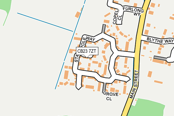 CB23 7ZT map - OS OpenMap – Local (Ordnance Survey)