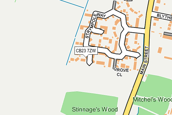 CB23 7ZW map - OS OpenMap – Local (Ordnance Survey)