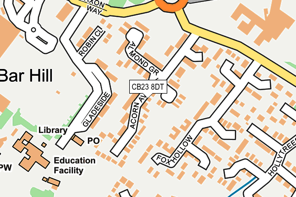 CB23 8DT map - OS OpenMap – Local (Ordnance Survey)