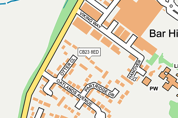 CB23 8ED map - OS OpenMap – Local (Ordnance Survey)