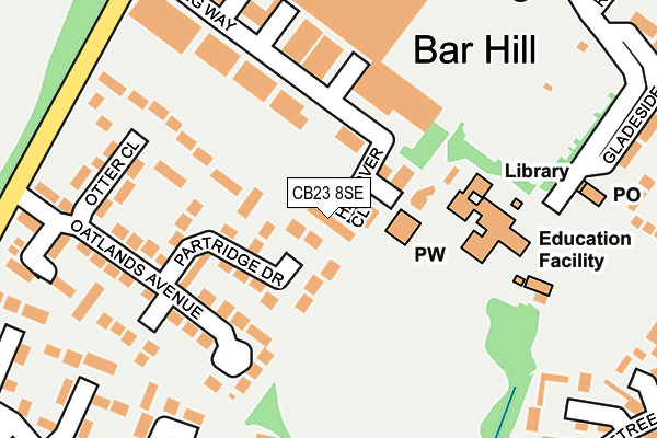 CB23 8SE map - OS OpenMap – Local (Ordnance Survey)