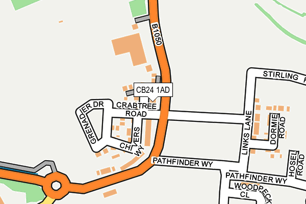 CB24 1AD map - OS OpenMap – Local (Ordnance Survey)