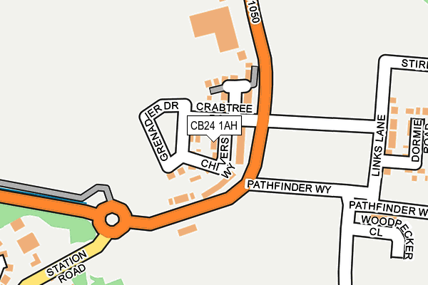 CB24 1AH map - OS OpenMap – Local (Ordnance Survey)