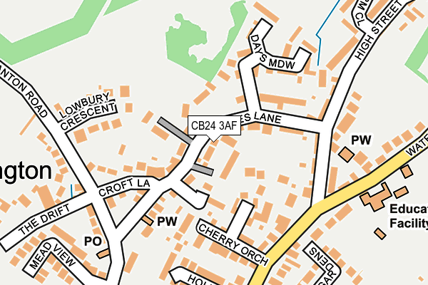 CB24 3AF map - OS OpenMap – Local (Ordnance Survey)