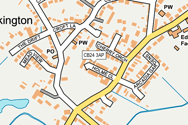 CB24 3AP map - OS OpenMap – Local (Ordnance Survey)