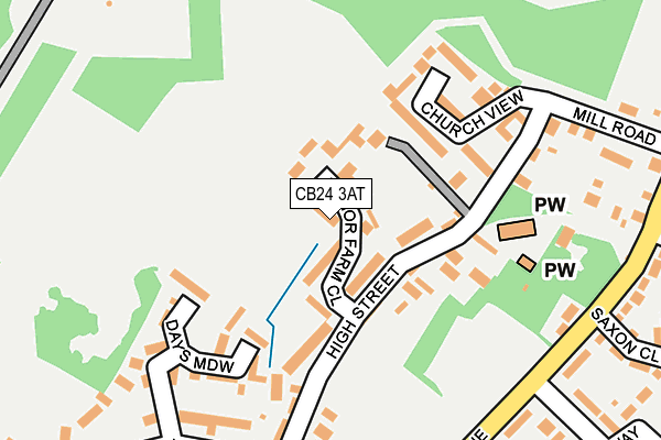 CB24 3AT map - OS OpenMap – Local (Ordnance Survey)