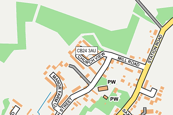 CB24 3AU map - OS OpenMap – Local (Ordnance Survey)
