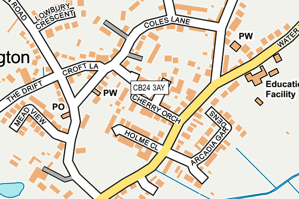 CB24 3AY map - OS OpenMap – Local (Ordnance Survey)