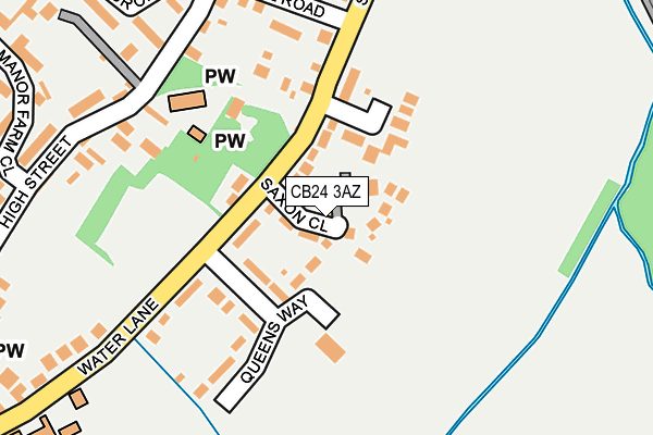 CB24 3AZ map - OS OpenMap – Local (Ordnance Survey)