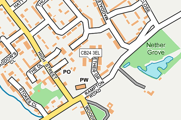 CB24 3EL map - OS OpenMap – Local (Ordnance Survey)