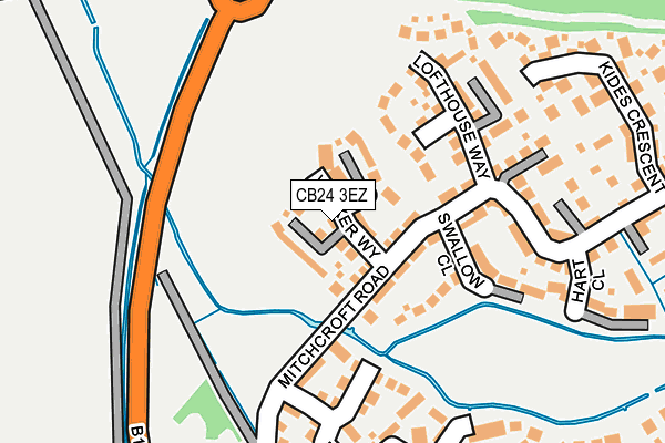 CB24 3EZ map - OS OpenMap – Local (Ordnance Survey)