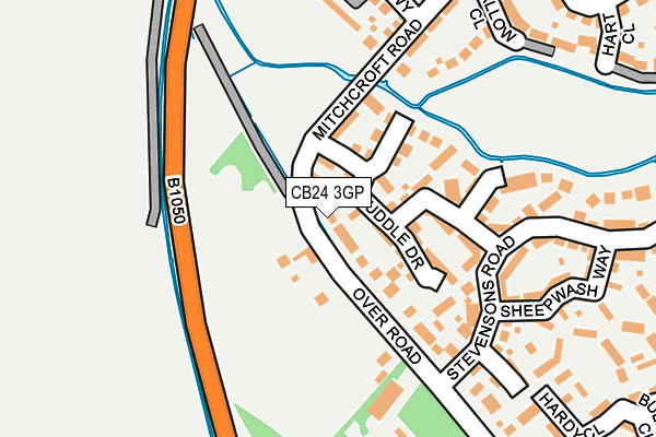 CB24 3GP map - OS OpenMap – Local (Ordnance Survey)