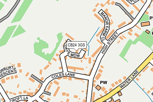 CB24 3GS map - OS OpenMap – Local (Ordnance Survey)