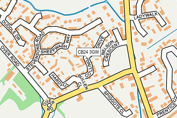 CB24 3GW map - OS OpenMap – Local (Ordnance Survey)