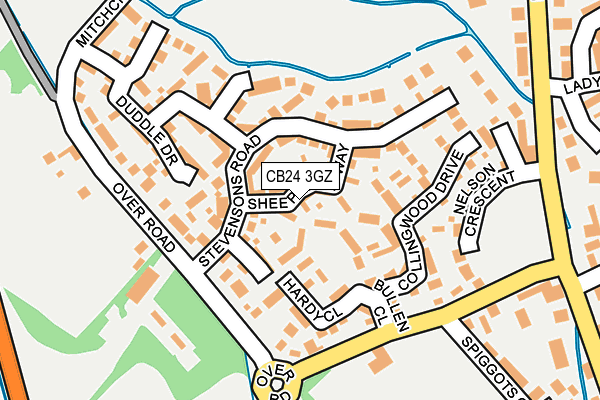 CB24 3GZ map - OS OpenMap – Local (Ordnance Survey)