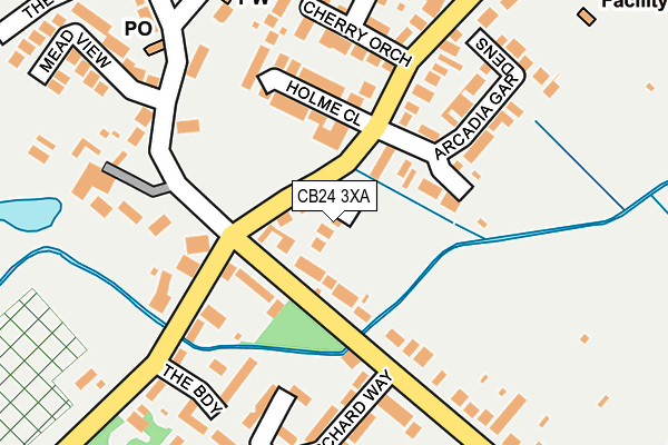 CB24 3XA map - OS OpenMap – Local (Ordnance Survey)