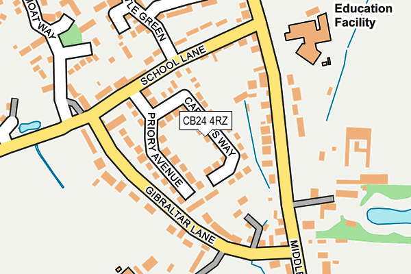 CB24 4RZ map - OS OpenMap – Local (Ordnance Survey)