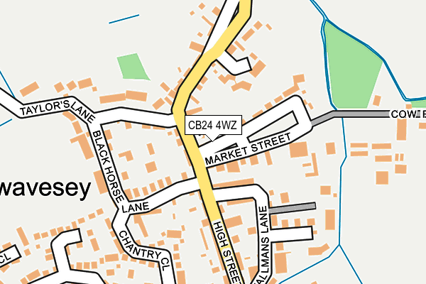 CB24 4WZ map - OS OpenMap – Local (Ordnance Survey)