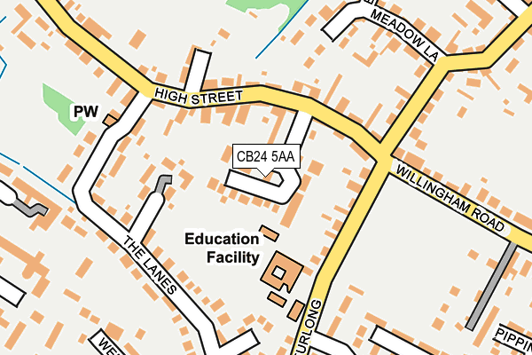 CB24 5AA map - OS OpenMap – Local (Ordnance Survey)