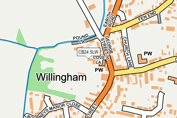 CB24 5LW map - OS OpenMap – Local (Ordnance Survey)