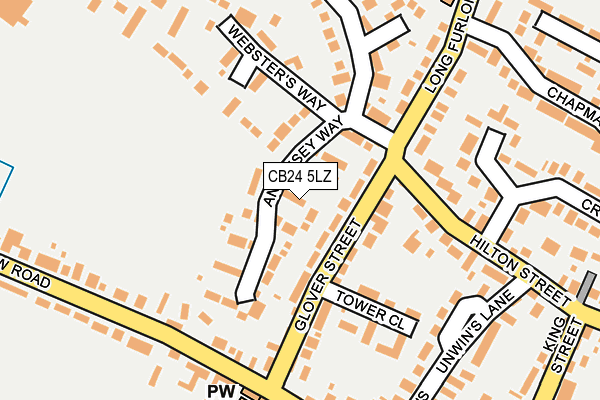 CB24 5LZ map - OS OpenMap – Local (Ordnance Survey)