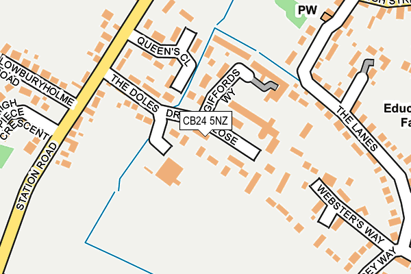 CB24 5NZ map - OS OpenMap – Local (Ordnance Survey)