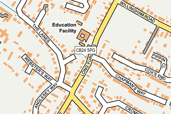 CB24 5PG map - OS OpenMap – Local (Ordnance Survey)