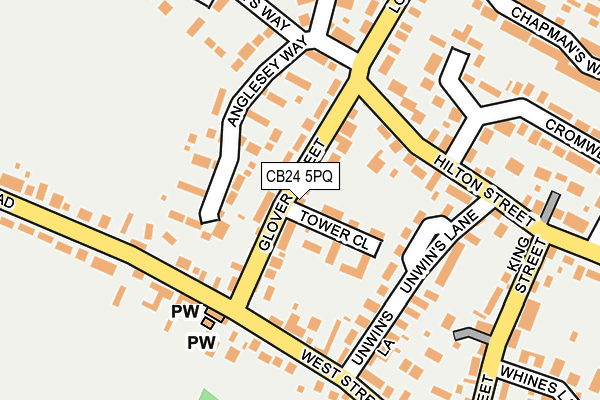CB24 5PQ map - OS OpenMap – Local (Ordnance Survey)