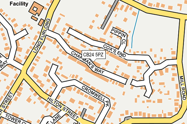 CB24 5PZ map - OS OpenMap – Local (Ordnance Survey)