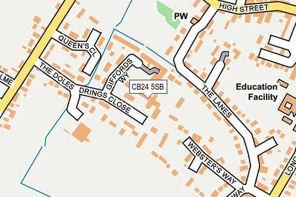 CB24 5SB map - OS OpenMap – Local (Ordnance Survey)