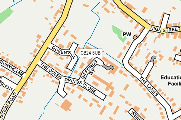 CB24 5UB map - OS OpenMap – Local (Ordnance Survey)