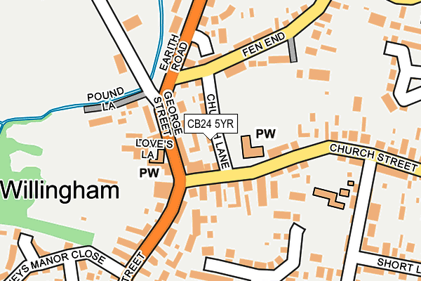 CB24 5YR map - OS OpenMap – Local (Ordnance Survey)