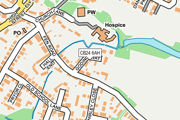 CB24 6AH map - OS OpenMap – Local (Ordnance Survey)