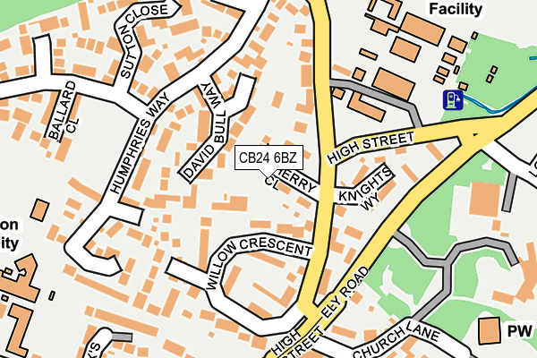 CB24 6BZ map - OS OpenMap – Local (Ordnance Survey)