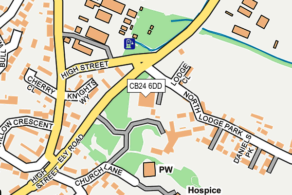 CB24 6DD map - OS OpenMap – Local (Ordnance Survey)