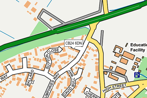 CB24 6DN map - OS OpenMap – Local (Ordnance Survey)