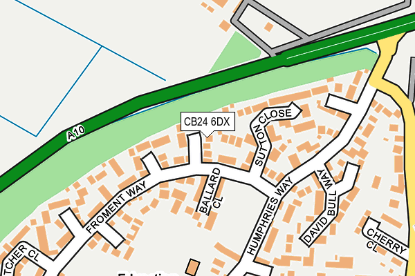 CB24 6DX map - OS OpenMap – Local (Ordnance Survey)